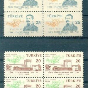 1959 Türk Tiyatrosunun 100. Yılı MNH Dörtlü Blok