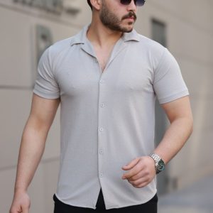 Erkek Kısa Kollu örme Kumaş Pamuklu Gömlek