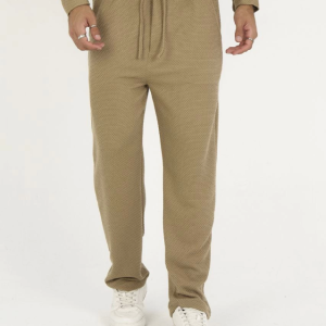 Jakar Kutu Desenli Baggy Eşofman Pantolon - Kahverengi