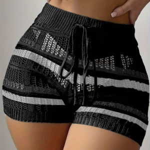 Kadın Belinden Bağlamalı Mini Triko Short