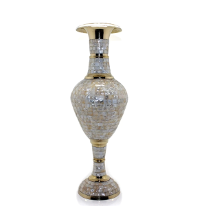 Pirinç Sedefli Vazo 35 Cm Ksk128