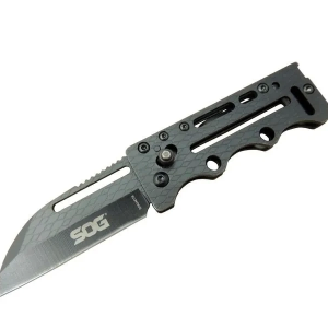 Sog Ac78 Siyah Yaprak Kamp Çakı 14,5 Cm - Metal Sap, Kılıflı