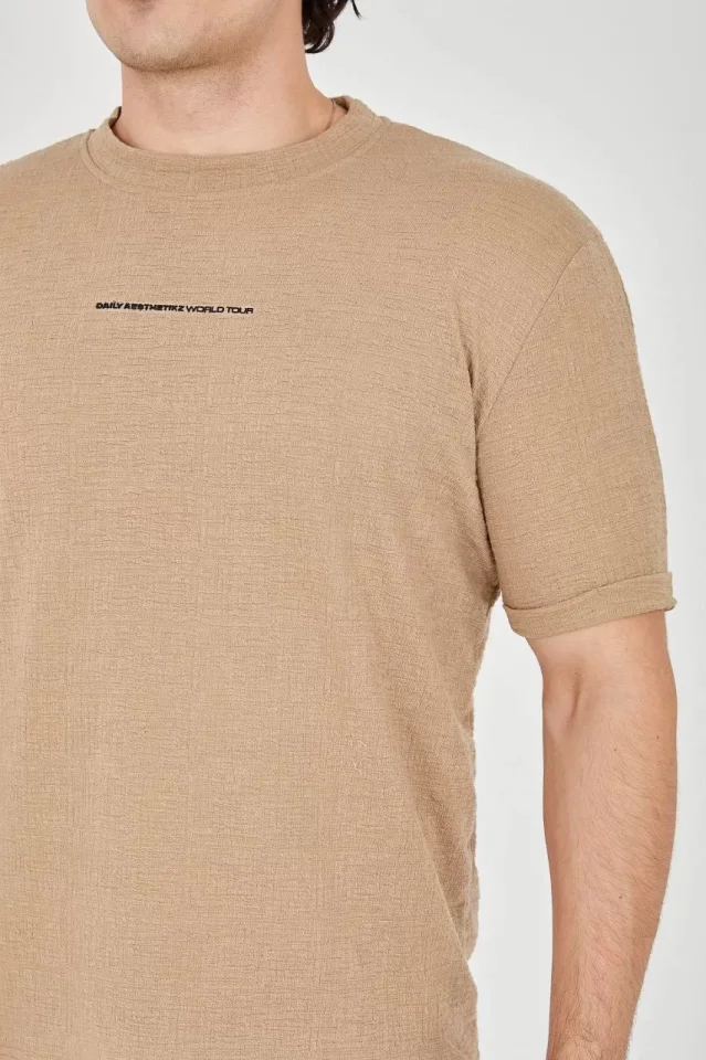unisex-jakar-kumas-slim-fit-t-shirt-kahverengi-135559.webp